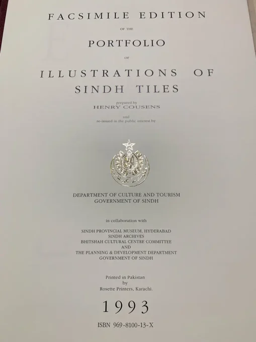 Facsimile Edition of the Portfolio of Illustrations of Sindh Tiles