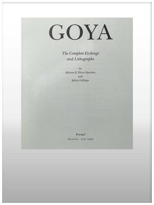 Goya the Complete Etchings and Lithographs