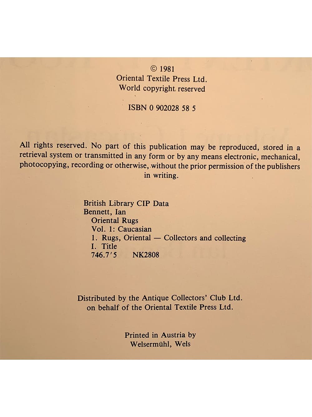 Oriental rugs – 3 Volume Set
