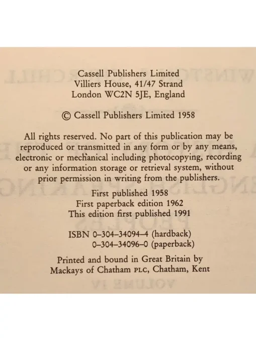 A History Of The English Speaking Peoples – 4 Volume Set