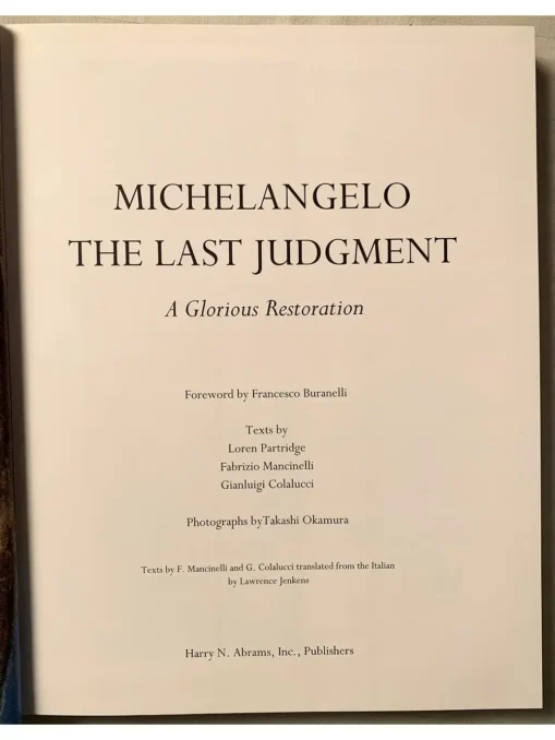 Michaelangelo The Last Judgement A Glorious Restorement