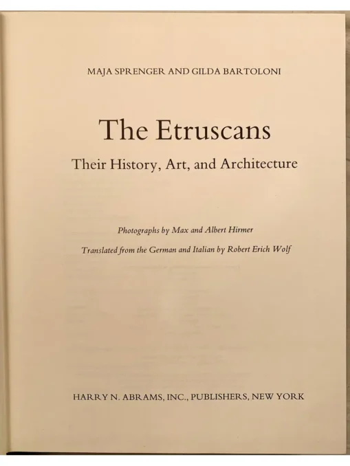 The Etruscans their History, Art and Architecture