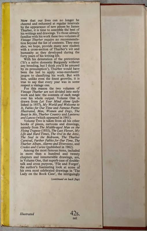 Vintage Thurber A Collection, in Two Volumes, of the Best Writings and Drawings of James Thurber