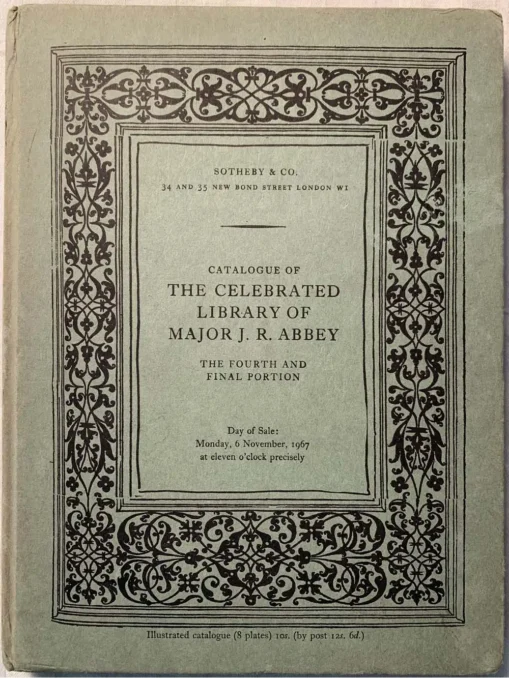 Catalogue of The Celebrated Library of Major J. R. Abbey 4 Vol Set - Image 18