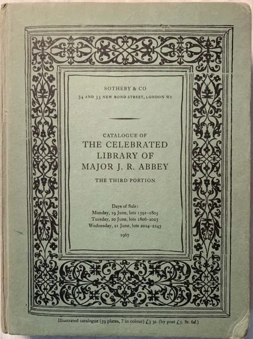 Catalogue of The Celebrated Library of Major J. R. Abbey 4 Vol Set - Image 12