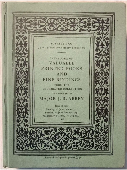 Catalogue of The Celebrated Library of Major J. R. Abbey 4 Vol Set - Image 3